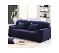 (Navy Blue, 1 Seater) Easy Fit Sofa Slipcover Stretch Protector Plush