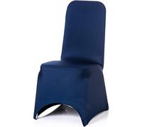 (Navy Blue, 100pcs) Spandex Chair Cover, Stretchy Fabric Elastic Protective Slipcovers Removable Washable Dining Chair Cover for Weddings Banquets Hotel Parties Décor