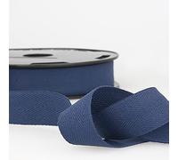 Navy Blue 10m 100% Cotton Twill Tape - Soft Flexible Tape for Binding, Edging, Bunting, Aprons & Crafts - 25mm Wide - Packaged Length, No Joins - Giddy Square