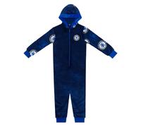 Chelsea Official Football Gift Kids Fleece Hooded All-In-One Navy 12-13 Years