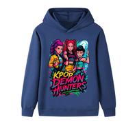 (navy blue, 170cm) Kpop Demon Hunter Girls Group Middle and Large Children's Boys and Girls Hoodies Sweatshirt B1213
