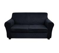 Navy Blue 2 Seater Sofa Cover Non Slip Fitted Couch Protector with Elastic Band Knurling Design for Secure Fit Slish Love Seat Slipcover