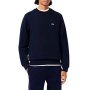 (Navy Blue, 2XL) Lacoste Mens Sweatshirt Crew Neck Fleece Brushed Cotton Winter Jumper