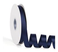 Navy Blue 5/8" X 50 Yards Solid Color Satin Ribbon, Double Faced High Density Polyester Fabric Ribbon for Gifts Wrapping, Wedding, Party, Crafts, Hair Bows, Home DIY Decor Ornaments