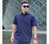 (navy blue, 5XL) Short Sleeved Shirt Men 'S Business Casual Versatile Professional Clothing Comfortable Loose Fat Man Short Sleeved Shirt 60 -170kg