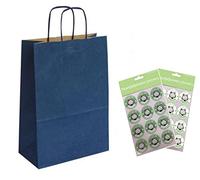 Navy Blue A4 Paper Party Gift Bags With Seals Stickers - Boutique Shop Loot Carrier Bag - Pick Amount (10 Bags)