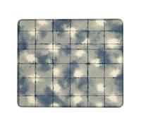 Navy Blue Abstract Square Desk Mouse Pad, Soft Textured Stitched Edge Mousepad, Rubber Non-Slip Washable Gaming Mouse Pad for Home and Office Computer, Laptop Square 8x10 Inch
