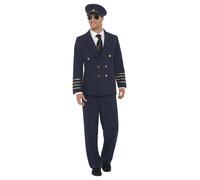 Mens Airline Pilot Fancy Dress Costume Airliner Captain Outfit by Smiffys