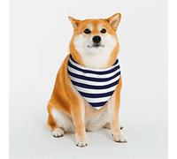Navy Blue and White Stripes Dog Bandanas,Triangle Reversible Pet Scarf for Boy and Girl,Bandana for Small Medium Large and Extra Large Dogs Medium