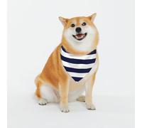 Navy Blue and White Stripes Pattern Dog Bandanas, Comfortable Cotton Triangle Bibs Scarfs for Dogs Or Cats,Cute Pet Kerchief for Medium Large Dogs-X-Large