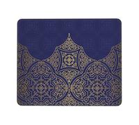 Navy Blue and Yellow Printed Mouse Pad Gaming Mouse Pad Waterproof Non-Slip Mousepad Rubber Mouse Mat for Wireless Mouse Computers Laptop Office 7.9 X 9.5 in