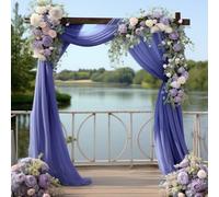 Navy Blue Arch Drapes for Wedding Arch Draping Fabric Sheer Backdrop Curtain for Ceremony Bridal Party Decor 19Ft Length x 28" Width 2 Panel