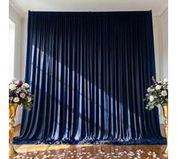 Navy Blue Backdrop Curtain - 10x10FT Back Drop Curtains for Parties Wrinkle-Free Soft Polyester Photo Backdrop Wedding Decorations Photoground Backdrop Stain-Resistant for Back Drop Stand, 2 Panels