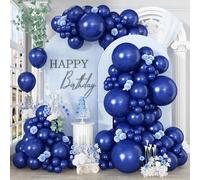 Navy Blue Balloons, Pearl Navy Balloon Garland Arch Different Sizes in 18 12 10 5 Inch Dark Blue Balloons for Birthday Graduation Anniversary Father's Day New Year Party Supplies Decorations