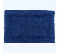 (Navy Blue, Bath Mat) Luxury Reversible Cotton Bath Mat