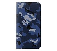 Navy Blue Camo Camouflage PU Leather Flip Case Cover For Samsung Galaxy Note 20 Ultra, Ultra 5G