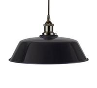 Navy Blue Chancery Painted Dome Pendant Light With Black Nickel Lamp Holder And Black Round Cable - Se Home