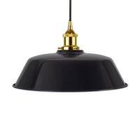 Navy Blue Chancery Painted Dome Pendant Light With Gold Lamp Holder And Black Round Cable - Se Home