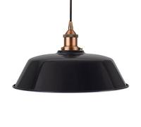 Navy Blue Chancery Painted Dome Pendant Light With Matt Antique Copper Lamp Holder And Black Round Cable - Se Home