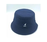 (Navy Blue) Classic Kangol Bermuda Washed Bucket Hat Men Women Cotton Flat Top Hats Headwear