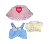 Navy Blue Corduroy Hat for - 6.7in labobo Doll Accessory with Embroidered Heart (Display, Not a Toy) Gfm919 (Blue, 12cm)