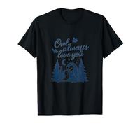 Navy Blue Cottagecore Owl Always Love You Graphic T-Shirt