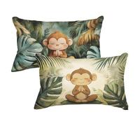 Navy Blue Cushion Covers 40 x 60cm Garden Cushions Animal Pillow Cases 2 pack, Sofa Cushions Decorative Pillows with Invisible Zipper Linen Rectangle Pillowcases for Indoor Outdoor Home Decor P-119