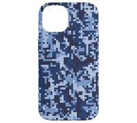 Navy Blue Digital Camo Pattern Pixels Camouflage Hunting Case for iPhone 14