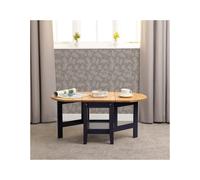(Navy Blue/Distressed Waxed Pine) Santos Drop Leaf Coffee Tables Waxed Pine
