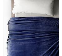 (Navy Blue, Double (150 x 200)CM) Fleece Blanket Large Sofa Throw Warm Faux Fur Mink