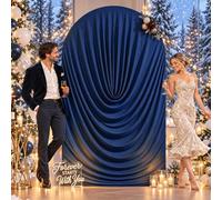 Navy Blue Draped Arch Backdrop Cover 7.2ft Arch Covers Stretchy Backdrop Wedding Fabric Arch Covers Party Spandex Back Drop Cover Balloon Arch Backdrop for Baby Shower Birthday Halloween Photo Booth