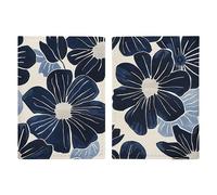 Navy Blue Flowers Passport Holder, ID Card Protector Case Passport Holder with Slot Passports Travel Wallet Document Cover for Women And Men