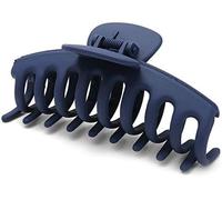 Navy Blue Frosted Claw Hair Clips for Women's Thick Hair, Jumbo Strong Hold Clips, Hair Styling Accessories