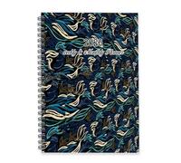 Navy Blue Geometric Flowers 2026 Journal A5 To Do List Notebook Planner Daily Ladies Diary 2026 Planner Journal for Housework Week To View Monthly Year Diary with Dotted Line Note Page Slim