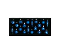 Navy Blue Glass Baubles, 20 Pack