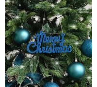 Navy Blue Glitter Merry Christmas Sign - 19.5cm