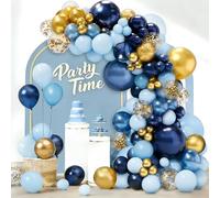 Navy Blue Gold Balloon Arch Kit, Confetti Balloons, 103Pcs 18 12 10 5 Inch Different Sizes Balloon Garland, Latex Balloons, Perfect for Baby Shower, Birthday, Wedding, Graduation Decorations