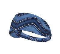 Navy Blue Gold Gradient Cubes Elastic Exercise Headband Moisture Absorbing Non Slip Headbands