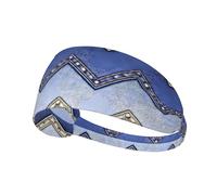 Navy Blue Gold Gradient Cubes Elastic Exercise Headband Moisture Absorbing Non Slip Headbands