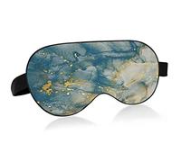 Navy Blue Gold Marble Breathable Sleeping Eyes Mask, Cool Feeling Eye Sleep Cover for Summer Rest, Elastic Contoured Blindfold for Women & Men Travel