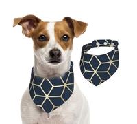 Navy Blue Gold,Pet Bib Scarf Cats Dog Bandana Dogs Towel Bib Adjustable Pet Scarf,M