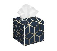 Navy Blue Gold, Tissue Box Holder Tissue Box Cover Tissue Holder Tissue Dispenser