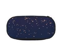 Navy Blue Heavens and Stars Print Pencil Pouch for Kids Fun Pencil Case Pouch for Girls Large Pen Case with Zipper, Portable Pencil Bag Holder for School Sudent Teacher Stationery