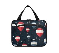 Navy Blue Hot Air Balloon Hanging Travel Bag Hanging with Hook, Designer Chic Makeup Bag for car for Womens Toilet estuche de maquillaje para Mujer L