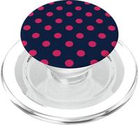 Navy Blue Hot Pink Big Polka Dot Boho Vintage Aesthetic PopSockets PopGrip for MagSafe