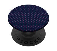 Navy Blue Hot Pink Tiny Polka Dot Boho Vintage Aesthetic PopSockets Adhesive PopGrip