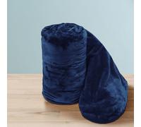 (NAVY BLUE, KING) Warm Soft Large Blanket Mink Faux Fur Fleece Throw