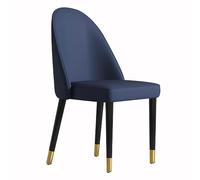 Navy Blue Kitchen Dining Chairs - Sturdy Carbon Steel Legs Microfiber Leather Makeup & Dressing Table Side Chairs for Living Room - Comfortable & Stylish