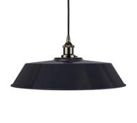 Navy Blue Large Chancery Painted Dome Pendant Light With Black Nickel Lamp Holder And Black Round Cable - Se Home