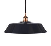 Navy Blue Large Chancery Painted Dome Pendant Light With Matt Antique Copper Lamp Holder And Black Round Cable - Se Home